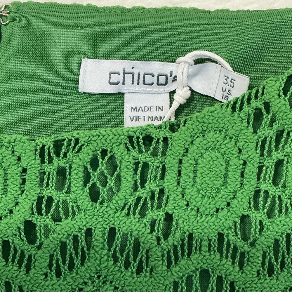 Chico's Vibrant Green Lace Dress - Picture 2 of 11
